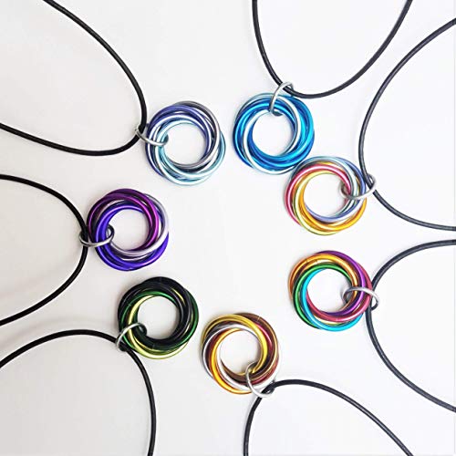Product Cover Custom Mobii Necklace: Infinity Fidget Jewelry Pendant Forever Spiral Mobius Pick your own Colors