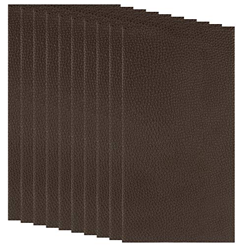 Product Cover 10 Pieces Leather Patches Leather Repair Kit for Couch Furniture Sofas Car Seats Handbags Jackets (Dark Brown)