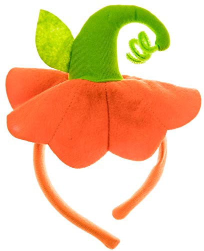 Product Cover Halloween Headbands - 6 Pack Pumpkin Hat Headbands for Halloween Costume Party - Adults and Kids