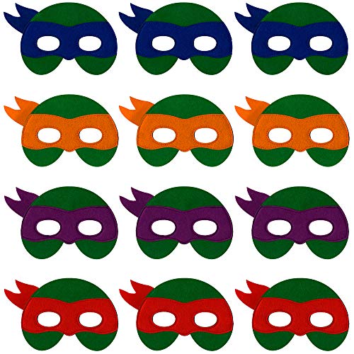 Product Cover Little Seahorse Ninja Turtle Masks for Kids - 12 Felt Toy Masks, Best Birthday Party Ninja Turtles Supplies Favors for Goodie Bag, Gifts, etc