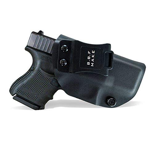 Product Cover B.B.F Make IWB KYDEX Holster Fit: Glock 26 27 33 (Gen 1-5) | Retired Navy Owned Company | Inside Waistband | Adjustable Cant (Black, Right Hand Draw (IWB))