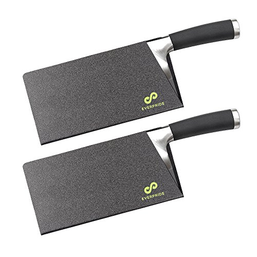Product Cover EVERPRIDE Butcher Chef Knife Edge Guards Set (2-Piece Set) Wide Knives Blade Edge Protectors | Heavy-Duty Meat Cleaver and Chopper Blade Guards | BPA-Free Chef Knife Covers | Fits Blades Up To 8