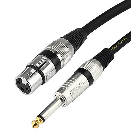 Product Cover TISINO Female XLR to 1/4 (6.35mm) TS Mono Jack Unbalanced Microphone Cable Mic Cord for Dynamic Microphone - 20 FT/6.5 Meters