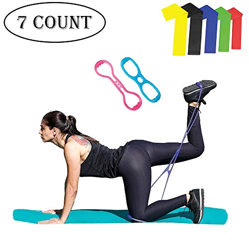 Product Cover Celebrita MMA Booty Resistance Workout Bands & Mini Loops Exercise Butt Belts for Women - Set of 7 with Carry Bag and Exercise Guide