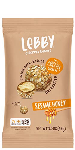 Product Cover Lebby Chickpea Snacks (Sesame Honey, 1.5 oz, 12 pack), Gluten Free, Non-Dairy, Non-GMO, High Protein and Fiber, Healthy Snack