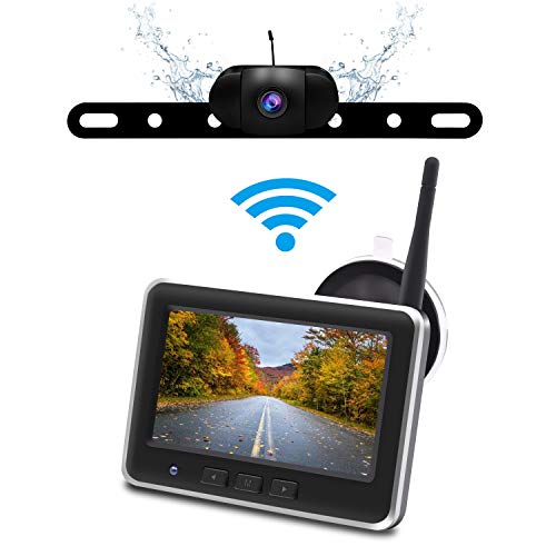 Product Cover Wireless Backup Camera Monitor Kit,IP68 Waterproof License Plate Reverse Rear View Back Up Car Camera,4.3' TFT LCD Rear View Monitor for Cars, SUV, Pickup Accfly