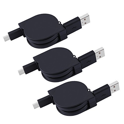 Product Cover Retractable USB Type C Cable Type C Charger USB C to USB A Data Sync Charging Cord Note 8 Charger for Samsung Galaxy Note 9, S9 S8 Plus, Google Pixel 2 XL, Lg G5 G7 V35 Thinq, V30, Zte Blade Z Max X