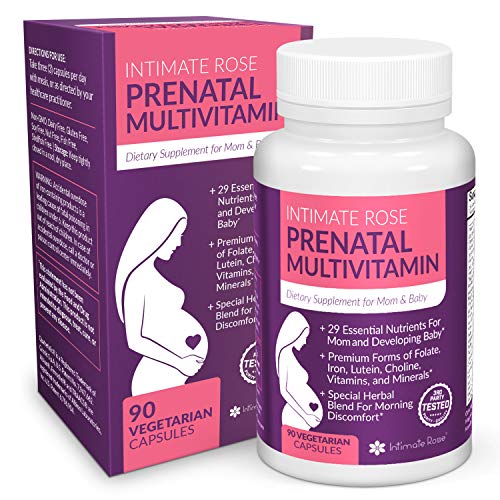 Product Cover Intimate Rose - Organic Prenatal Vitamins - 30 Day Supply - Methylfolate Folic Acid - Natural Herbal Supplements - Prenatal Vitamins with Iron - Prenatal Multivitamin