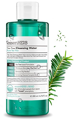 Product Cover ESSENHERB TEA TREE FACE WASH - Cleansing and Makeup Remover, Blemish Care system, Low-irritating cleansing water facial wash that cleans up skin waste.