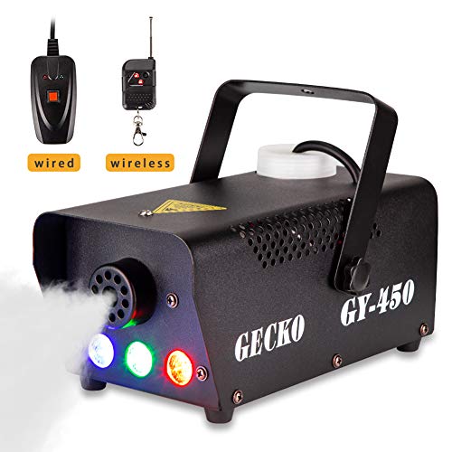 Product Cover Fog Machine GECKO Smoke Machine Hood Portable LED Light With Wired and Wireless Remote Control, Fast Heating, Suitable for Parties, Christmas, Halloween and Wedding