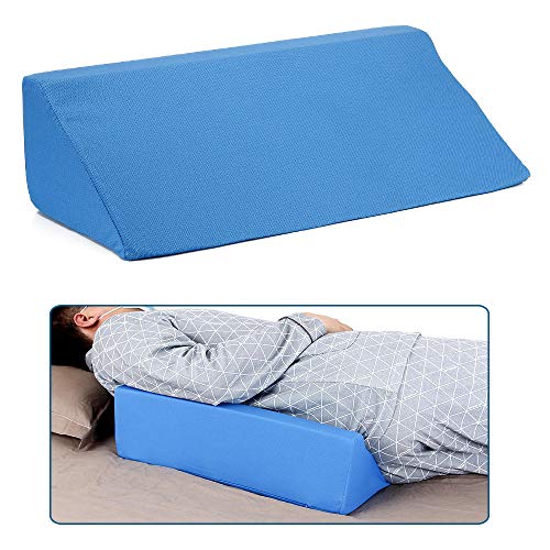 Product Cover Wedge Pillow Body Position Wedges Back Positioning Elevation Pillow Case Pregnancy Bedroom Eevated Body Alignment Ankle Support Pillow Leg Bolster (Blue)