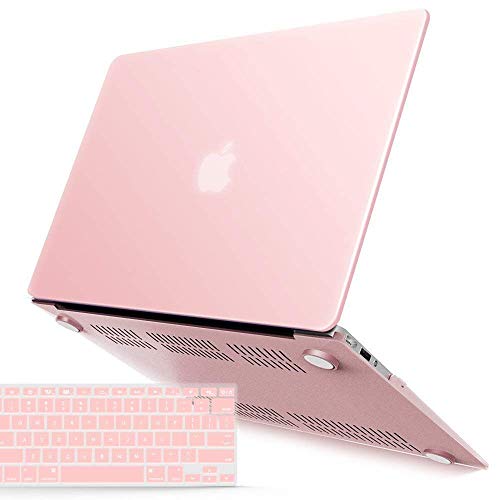Product Cover IBENZER MacBook Air 11 Inch Case, Soft Touch Hard Case Shell Cover with Keyboard Cover for Apple MacBook Air 11 A1370 1465,Rose Quartz, MA11RQ+1