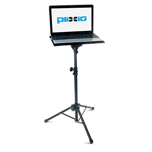 Product Cover Plixio Adjustable Laptop Projector Stand - Portable Podium Tripod Mount, DJ Mixer Stand Up Desk Computer Stand Tray and Holder (27