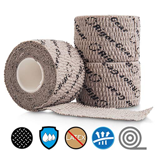 Product Cover Stretchy Sticky Lifting Athletic Tape - Rigor Gear Flexible Cotton Sports Weightlifting Tape - Premium Finger Tape - Self Adhesive, Use for Boxing, Climbing, Crossfit Tape (Grey, 1 Roll)