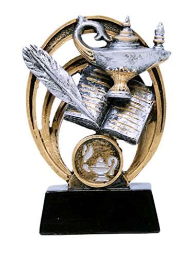 Product Cover Decade Awards Academic Halo Trophy - Lamp of Knowledge Award - 5 Inch Tall - Engraved Plate on Request