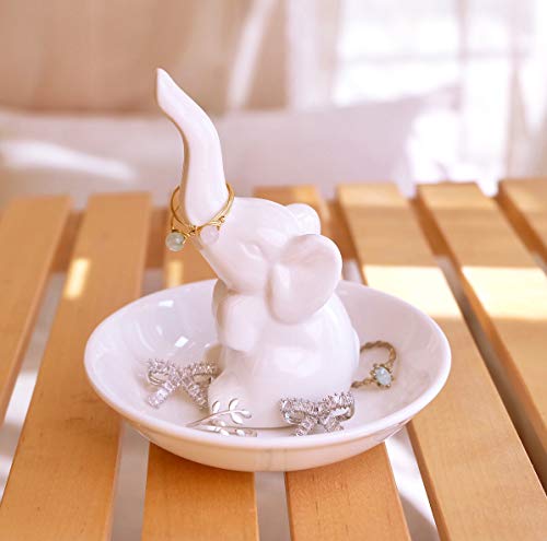 Product Cover PUDDING CABIN Elephant Ring Holder Ring Dish - Jewelry Tray for Wedding Christmas Birthday