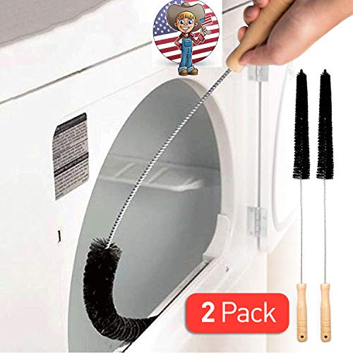 Product Cover 2 Pack Dryer Vent Cleaner Kit Dryer Lint Brush Vent Trap Cleaner Long Flexible Refrigerator Coil Brush