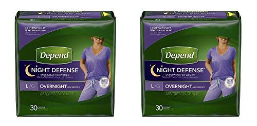 Product Cover Depend Night Defense Incontinence Overnight Underwear for Women,  2Pack (30 Count (Large))
