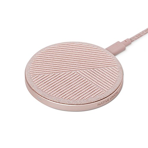 Product Cover Native Union Drop - High Speed Wireless Charger [Qi Certified] 10W Non-Slip Fast Wireless Charging Pad - Compatible with iPhone 11/11 Pro/11 Pro Max/XS/XS Max/XR/X/8/8 Plus (Rose)