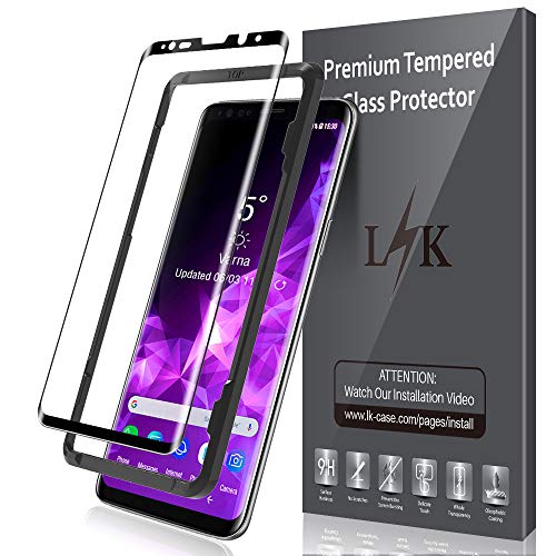 Product Cover LK Screen Protector for Samsung Galaxy S9 Tempered Glass [Case Friendly][Alignment Frame Easy Installation][3D Curved][Full Coverage]