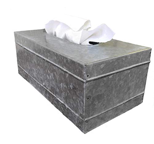 Product Cover Autumn Alley Rustic Farmhouse Galvanized Rectangular Tissue Box Cover | Quality Construction | Adds The Perfect Warm Farmhouse Accent to Your Home