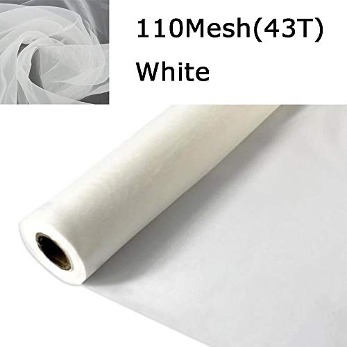 Product Cover 3 Yards 1.27 Meters Silk Screen Printing Fabric Mesh Screen Printing Mesh Wide High Tension Mesh Making Ink Supplies (110 Mesh（43T）)