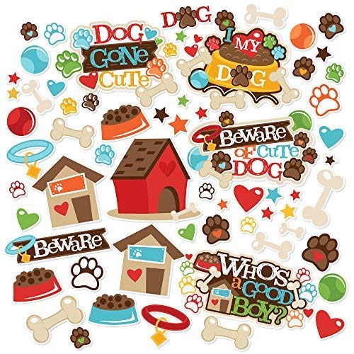Product Cover Paper Die Cuts - Dog Gone Cute - Over 60 Cardstock Scrapbook Die Cuts - by Miss Kate Cuttables