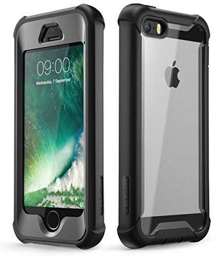 Product Cover i-Blason Ares Designed for iPhone SE Case, iPhone 5s/5 case, Full-Body Rugged Clear Bumper Case with Built-in Screen Protector for Apple iPhone SE 2016 Release (Compatible with iPhone 5s/5) (Black)
