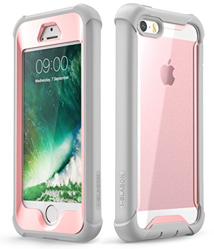 Product Cover i-Blason Ares Designed for iPhone SE Case, iPhone 5s/5 case, Full-Body Rugged Clear Bumper Case with Built-in Screen Protector for Apple iPhone SE 2016 Release (Compatible with iPhone 5s/5) (Pink)