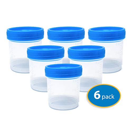 Product Cover Urine Specimen Collection Cups with Lids, 90ml (6 Pack)