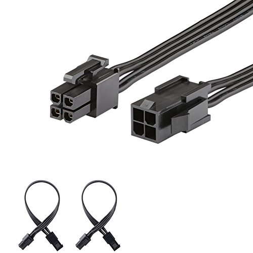 Product Cover J&D [2-Pack] ATX 4 Pin CPU Male to Female Extension Cable - 8 inch