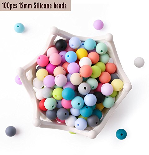 Product Cover 100pc 12mm Silicone Beads Loose Teething Chew Jewelry Teething Bracelet Teether Toy DIY Supplies DIY Jewelry Nursing Necklace