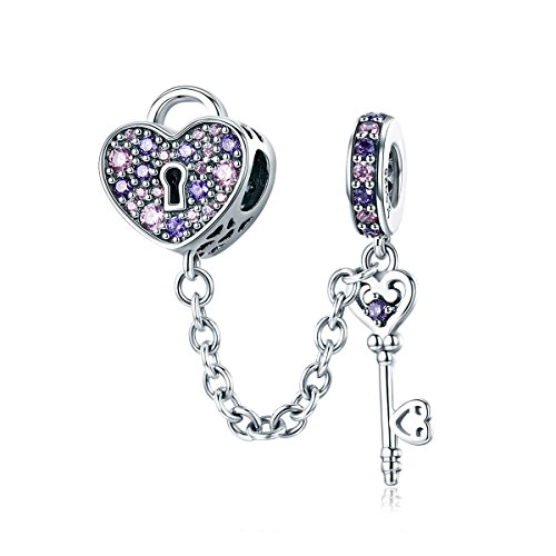 Product Cover WOSTU Only Love Charms 925 Sterling Silver The Key of Heart Charms Beads for Her