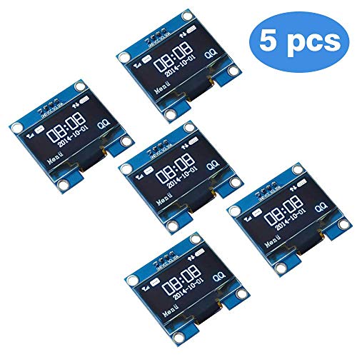 Product Cover PEMENOL 5PCS OLED Display Module 128 x 64 OLED Display I2c 0.96inch Arduino OLED Display IIC Serial OLED Module with SSD1306 for Raspberry Pi and Microcontroller - White Light