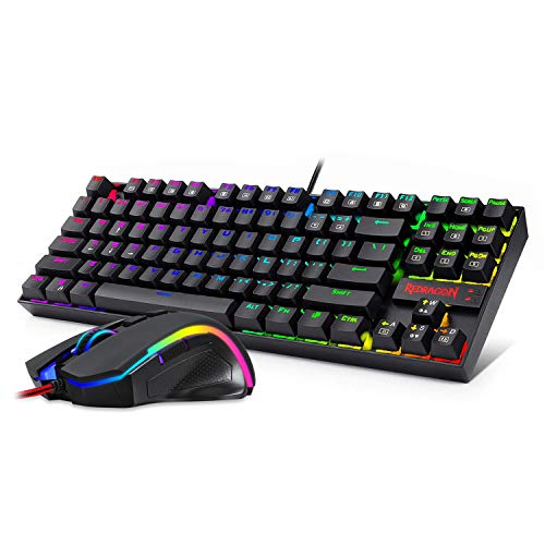 Product Cover Redragon K552-RGB-BA Mechanical Gaming Keyboard and Mouse Combo Wired RGB LED Backlit 60% with Arrow Key Keyboard & 7200 DPI Mouse for Windows PC Gamers (Tenkeyless Keyboard Mouse Set)