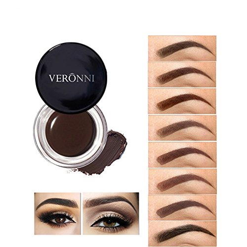 Product Cover VERONNI Eyebrow Cream,Brow Color Long Lasting Waterproof Eyebrow Pomade Gel,Eyebrows Enhancers Soft Smooth Eye Makeup 0.75oz (#05 Ebony)