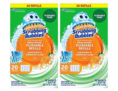 Product Cover Scrubbing Bubbles Toilet Fresh Brush Flushable Refills 20 CT (Pack of 2)