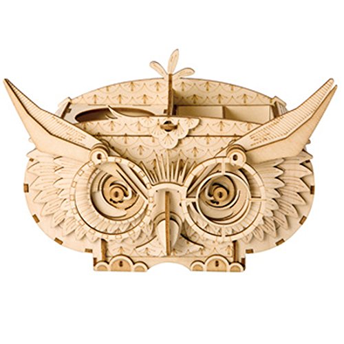 Product Cover Robotime Wood Craft Kits Owl Box 3D Brain Teaser Puzzle for Kids Great Pen Container for Adults