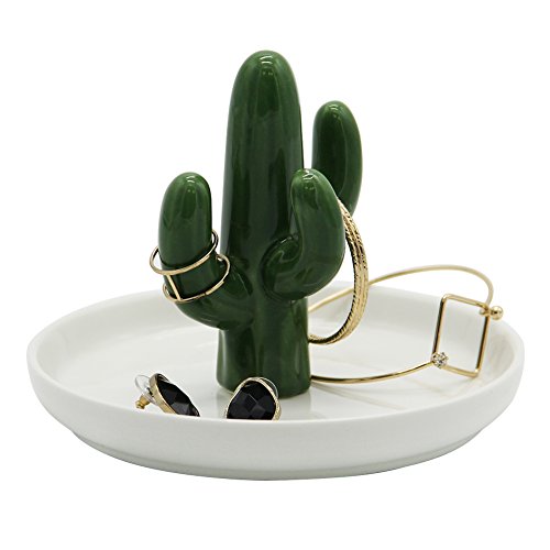 Product Cover kotoyas Ceramic Ring Holder, Handmade Ceramic Decor Jewelry Tray (Cactus)