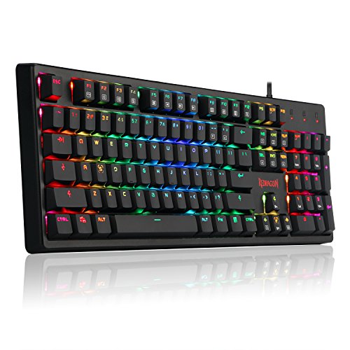 Product Cover REDRAGON K578 Mechanical Gaming Keyboard Wired USB RGB LED Backlit Mechanical Gamers Keyboard 104 Keys for Computer PC Laptop Quiet Cherry Brown Switches Equivalent