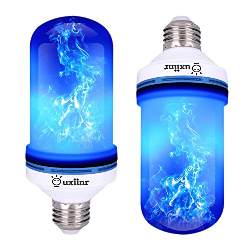 Product Cover Ouxiinr LED Blue Flame Effect Light Bulb E26 Atmosphere Decoration Fire Flickering Simulation 108 pcs 2835 LED Beads Flame Bulb for Halloween/Christmas Decoration (2 Pack)