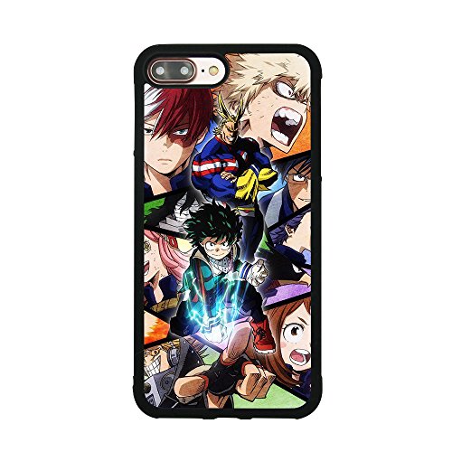 Product Cover My Hero Academia Anime Manga Comic Theme Case for iPhone 7 Plus/8 Plus (5.5 Inch) Comic TPU Silicone Gel Edge + PC Bumper Case Skin Protective Printed Phone Full Protection Cover