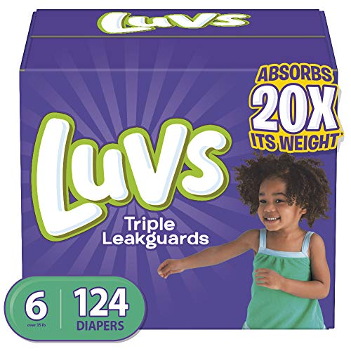 Product Cover Diapers Size 6, 124 Count - Luvs Ultra Leakguards Disposable Baby Diapers, ONE MONTH SUPPLY (Packaging May Vary)