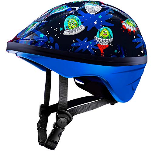 Product Cover OutdoorMaster Toddler Bike Helmet - CPSC Certified Multi-Sport Adjustable Helmet for Children (Age 3-5), 14 Vents Safety & Fun Print Design for Kids Skating Cycling Scooter