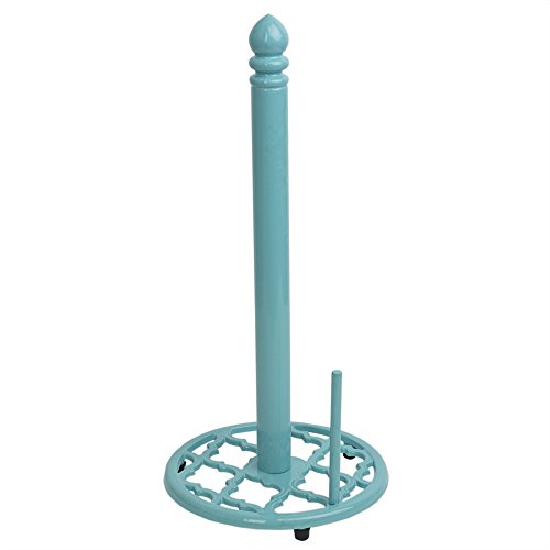 Product Cover Home Basics Lattice Collection Cast Iron Paper Towel Holder (Turquoise)