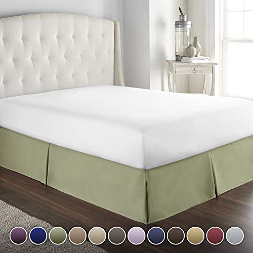 Product Cover Hotel Luxury Bed Skirt/Dust Ruffle 1800 Platinum Collection-14 inch Tailored Drop, Wrinkle & Fade Resistant, Linens (Twin, Sage)