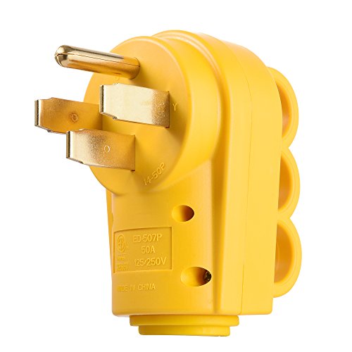 Product Cover Snowy Fox RV 50 Amp Male Replacement Plug Heavy Duty with Ergonomic Grip Handle