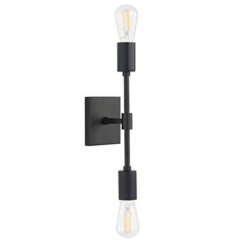 Product Cover Berbella 2 Light Bathroom Wall Sconce | Black Hallway Wall Light with LED Bulbs LL-WL149-5BLK