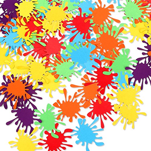 Product Cover 50Pcs Paint Splatter Confetti - Paint Confetti/Art Party Decor/Art Confetti/Paint Birthday Party Decor/Art Birthday Party Decorations
