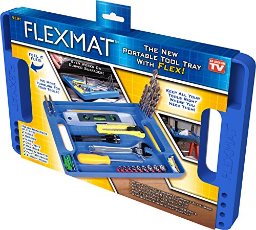 Product Cover Flexmat: Flexible Tool Box Organizer Tray, Non-Slip, Ultra Durable Silicone Hex Bit, Screws, Nails, Tools Holder with intergrated Measurement ruler